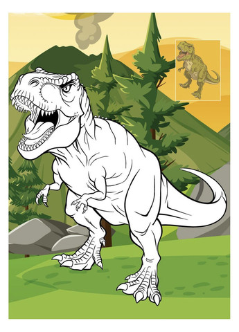 Розмальовка зі стікерами «Світ хижих динозаврів» колір різнокольоровий ЦБ-00285862 Ідейка (362083656)