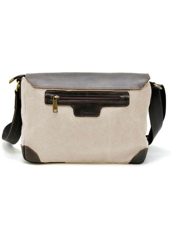 Сумка портфель через плече для чоловіків з текстилю та натуральної шкіри для документів А4 для подорожей Сірий 40379 TARWA (361348743)