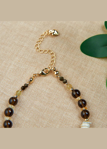 Браслет натуральный Цитрин, Адуляр, Раухтопаз, Обсидиан, фур-ра гип-ный сплав цвет золото d-7-3мм+- L-18-23см No Brand Браслет (323654069)