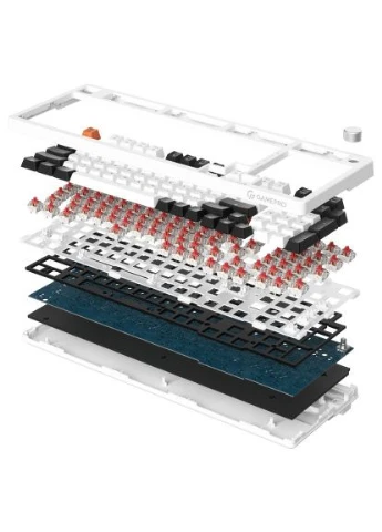 Клавіатура MK170W Hot-Swap Red Swich RGB USB UA White (MK170W) GAMEPRO (400755478)