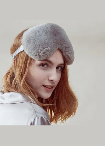 Маска для сна из меха плюшевая/повязка для глаз серая (20-9) No Brand (330618873)