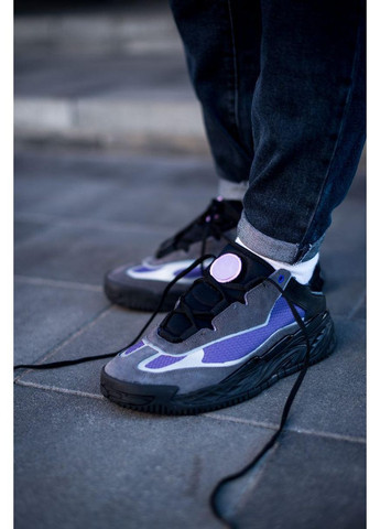 Черные демисезонные кроссовки мужские adidas niteball black violet адидас найтбол No Brand