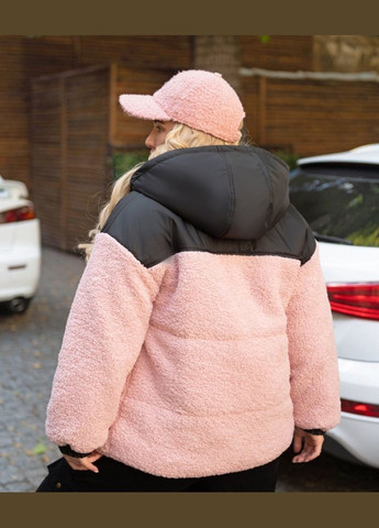 Пудрова зимня куртка жіноча зимова hp-6663 пудровий, 62-64 Sofia