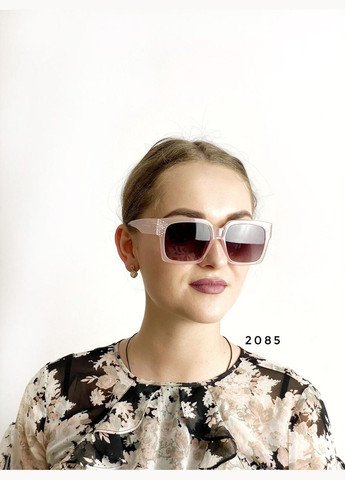 Сонцезахисні окуляри з чорними лінзами і рожевою оправою No Brand (302748231)