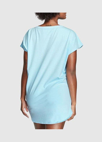 Ночная рубашка Lightweight Cotton Хлопок M/L голубая Victoria's Secret (282964732)