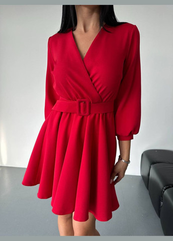 Бордова красива коротка сукня, яка ідеально підкреслить вашу фігуру, елегантна бордова сукня з поясом у комплекті. No Brand однотонна