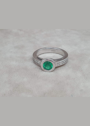 Золоте кільце з діамантами і смарагдом. 1КИ11361 Iris (333337538)