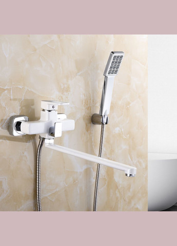 Смеситель для ванны Wawel с поворотным изливом (с душевым гарнитуром) (k35) LDWAW005WHI45399 White LIDZ 005 (322069794)