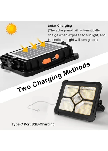 Аккумуляторный прожектор iodoo 200W 20600mAh Солнечная панель Переносной фонарь 20000 Lm IP66 для кемпинга и дома No Brand (393979074)