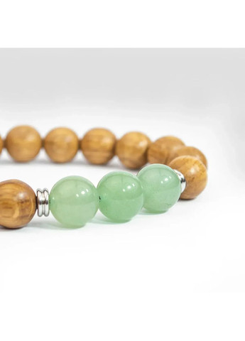 Браслет із деревини Дуба та Авантюрина на зап'ястя 19 см Treelure (372650148)