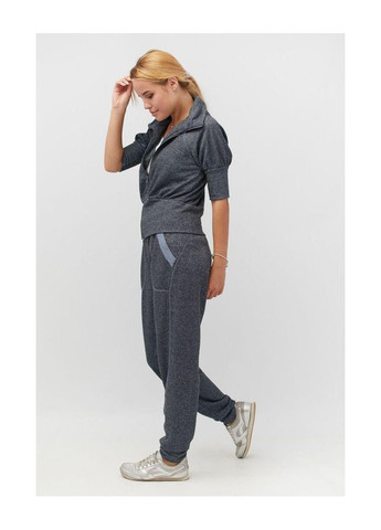 Серый демисезонный кофта с короткими рукавами на молнии (ak6249p) Art Knit