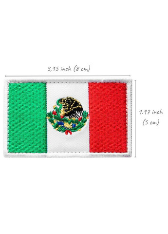 Набір шевронів 2 шт. нашивка з липучкою Прапор Мексики 5х8 см, вишитий патч IDEIA (275869424)