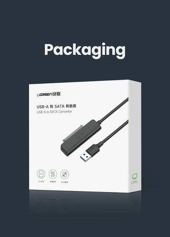 Переходник CM321 с USB 3.0 на SATA для дисков HDD, SSD 2.5' (70609) Ugreen (300523757)