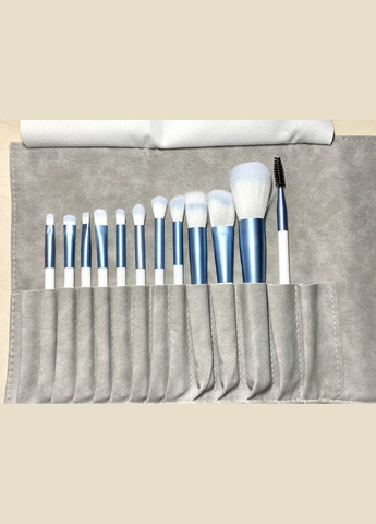Набор кистей для макияжа Morandi, 12 штук в чехле Голубой (код: mu12OL) Beik-Morandi (331613636)