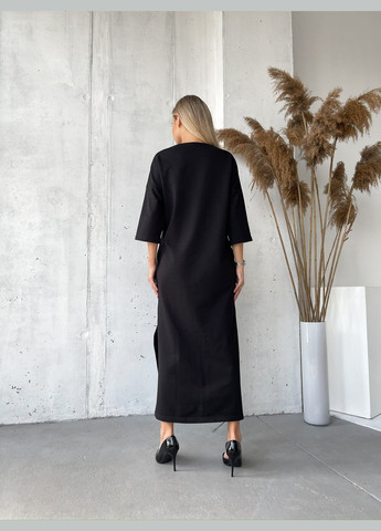 Черное спортивное, повседневный платье оверсайз Verso однотонное