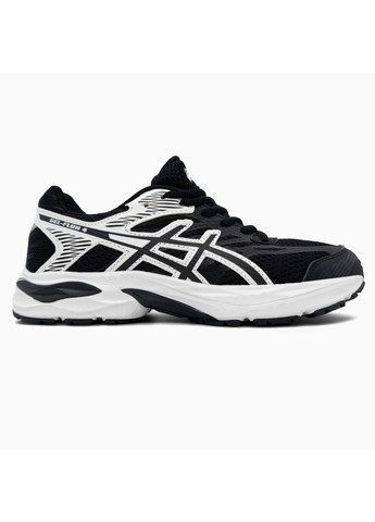 Черные демисезонные кроссовки мужские asics gel-flux black / white асикс гель флюкс No Brand