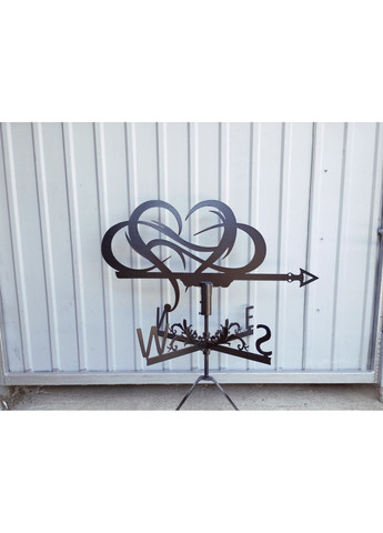 Флюгер на дом Сердце из бесконечности, флюгер на крышу из металла 2 мм. No Brand (368896332)