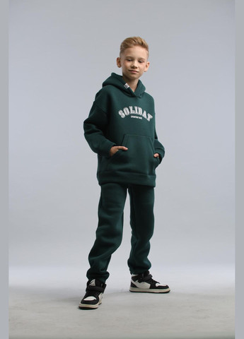 Зеленый демисезонный костюм подростковый на флисе брючный IRmAS оверсайз
