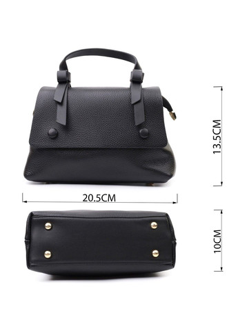 Люксовая сумка для женщин с короткой ручкой из натуральной кожи 22670 Черная Vintage (297993097)