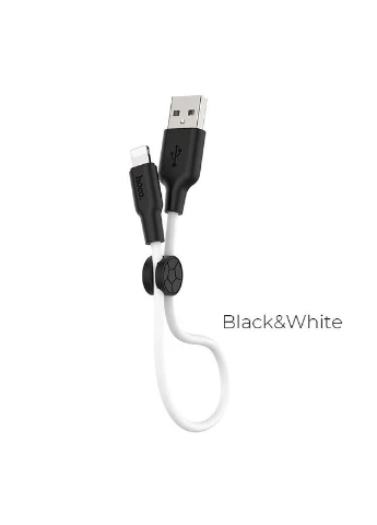Кабель X21 Plus Silicone Lightning-USB 0.25 m Black White Hoco (301090240)