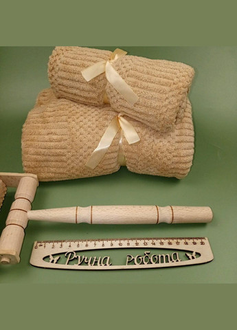 Масажер ручний роликовий дерев' яний для всього тіла 1 ролик з ручкою+подарунок No Brand (338433302)