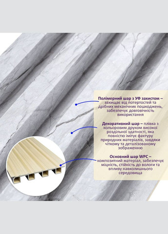 Декоративная стеновая рейка 3000*160*23мм (D) SW-00001862 Sticker Wall (316187126)