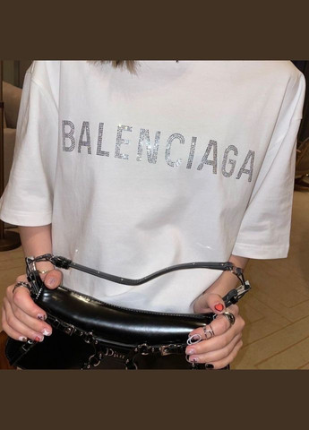 Белая летняя женская футболка balenciaga белый с коротким рукавом No Brand