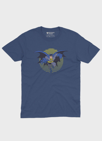 Темно-синяя демисезонная футболка для мальчика с принтом супергероя - бэтмен (ts001-1-nav-006-003-032-b) Modno