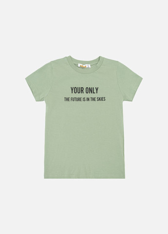 Оливковая летняя футболка с коротким рукавом для мальчика цвет оливковый цб-00246197 No Brand