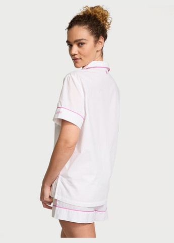 Біла всесезон heritage cotton short pajama set бавовняна білий Victoria's Secret