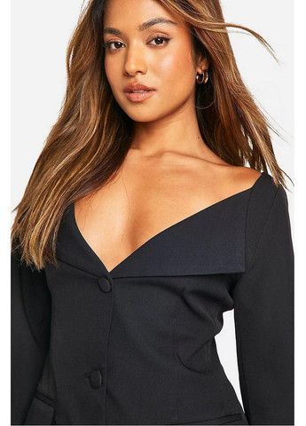 Чорна ділова сукня-піджак Boohoo однотонна