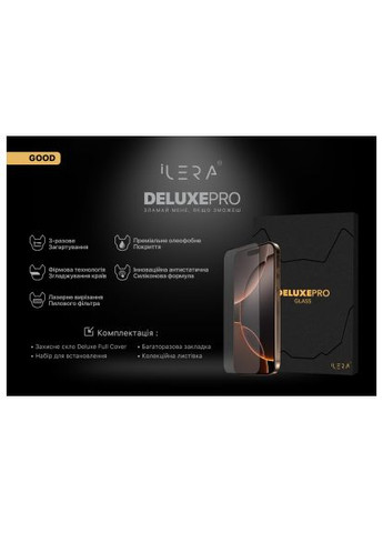Стекло защитное (ILFCDL16PR) iLera DeLuxe Original Glass iPhone 16 Pro (366695953)
