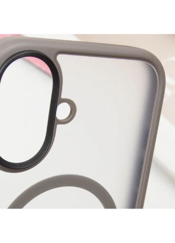 Чехол TPU+PC Metal Buttons с MagSafe для Apple iPhone 16 (6.1") Серый Epik (373257678)