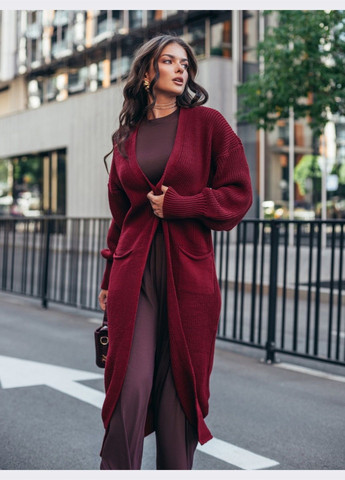 Бордовый демисезонный кардиган Dressa