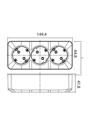Тройная розетка с заземлением белая POWER MAX-3е Horoz Electric (346087635)