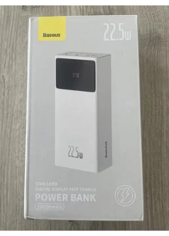 Повер банк Star-Lord 30000 mAh з цифровим дисплеєм та швидкою зарядкою 22.5W, білий Baseus (391478288)