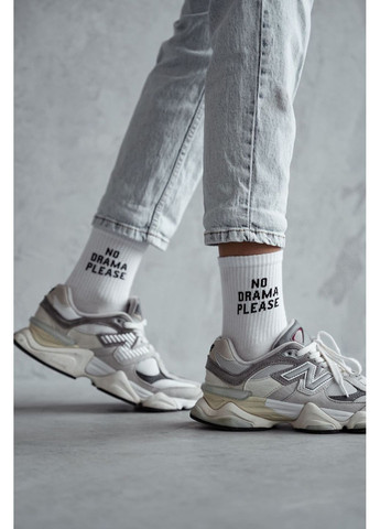 Белые носки хлопковые с надписью no drama please 0200.147 Milena (351583833)