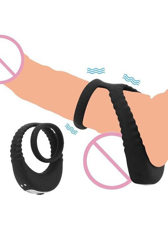 Потрійне ерекційне віброкольцо на пенис і мошонку на USB чорного кольору із 10 режимів вібрації China (360604430)
