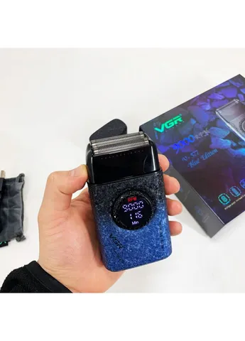 Електробритва VGR V-377 BLUE шейвер, Електрична акумуляторна бритва для гоління, шейвер чоловічий No Brand (385247091)