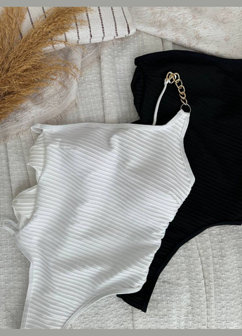 Білий літній купальник жіночий суцільний на одне плече суцільний No Brand