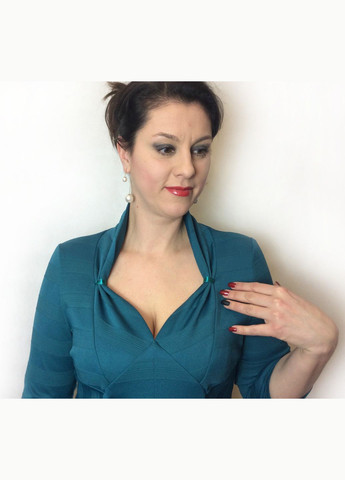 Бірюзова ділова бірюзове ошатне плаття з декольте п77 2 Льва