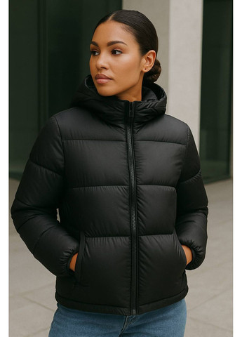 Чорна демісезонна жіноча демісезонна куртка з холофайбером — заміри в описі куртка-пальто DK/DL Мода без кордонів