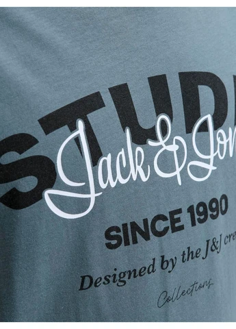 Світло-синя футболка basic,блідо-синій з принтом,jack&jones Jack & Jones