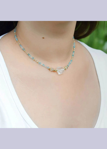 Чокер натуральный Горный Хрусталь, Топаз голубой, Цитрин, гип-ный сплав цвет золото d-8-4-3-2мм+- L-37-42см No Brand топаз, горный хрусталь, цитрин латунь, натуральный камень, медицинский сплав золото (335054168)