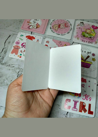 Листівки міні подарункові It's a girl Baby Shower 7,1х8,2 см Мікс 10 шт No Brand (325701472)