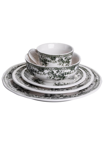 Столовий набір посуду 32 предмети на 6 осіб Vintage Elegant порцеляновий Чорний YY78-7A Yiwu (369149739)