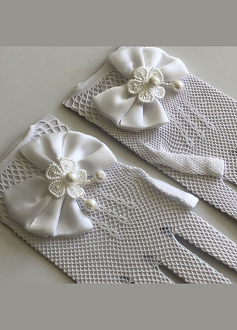 Женские сеточные перчатки с бантиками Honey Fashion Accessories XS/S/M белый (7-87) No Brand (313286126)