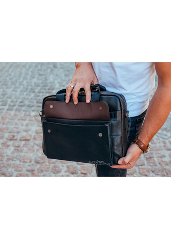 Мужская кожаная сумка для ноутбука и документов черная RD-23134 Tiding Bag (336551869)