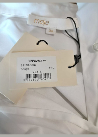 Білий вечірня, кежуал, повсякденний, ділова, коктейльна, святковий сукня сорочка з твідовою спідницею сукня-сорочка Maje