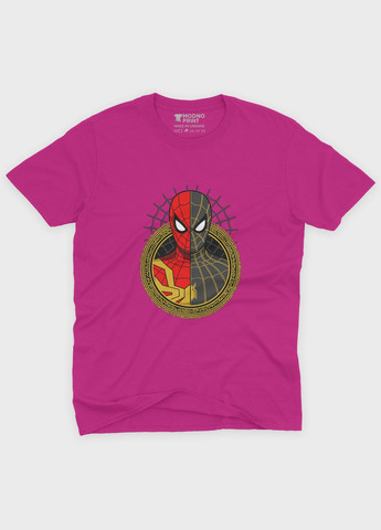 Рожева демісезонна футболка для дівчинки з принтом супергероя - людина-павук (ts001-1-fuxj-006-014-080-g) Modno